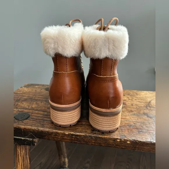 New Kork-Ease Winslet Brown Ambra/Fig Genuine Shearling Winter Hiker Boot, 8.5 M