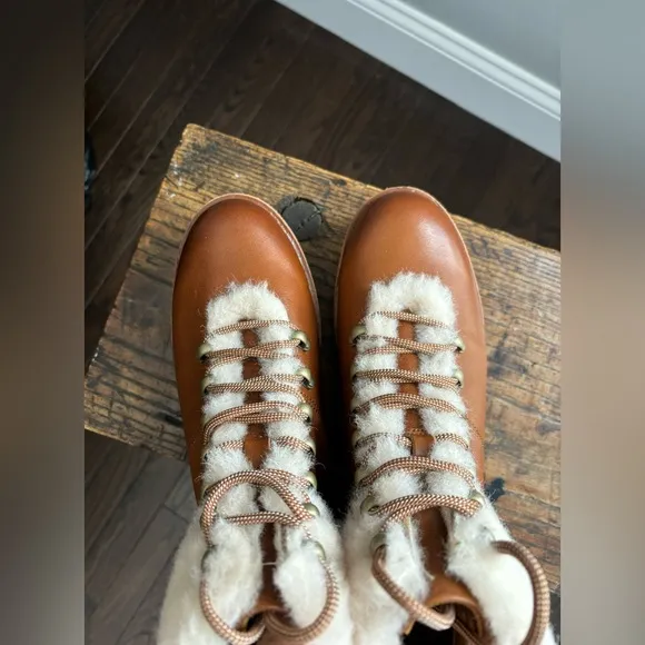 New Kork-Ease Winslet Brown Ambra/Fig Genuine Shearling Winter Hiker Boot, 8.5 M