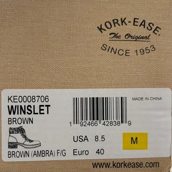 New Kork-Ease Winslet Brown Ambra/Fig Genuine Shearling Winter Hiker Boot, 8.5 M