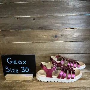 New Little Kids Geox J.S‎ Solemia Pink Metallic Sandals Flip Flops 12 C / 30 EU
