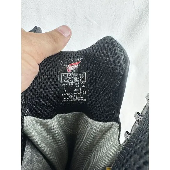 NEW MENS RED WING WORK BOOTS‎ GORE-TEX BLACK TALL STEEL TOE VIBRAM WATERPROOF