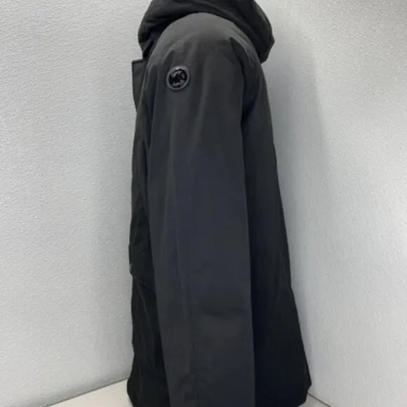 NEW MICHAEL KORS Mens Jacket Black Size M Melrose 2-In-1 Woven Parka Full Zip