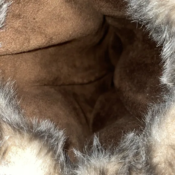 NEW Michael Kors Women's Brandy Snow Boot Tall Leather Boots  Faux Fur 10 Bronze