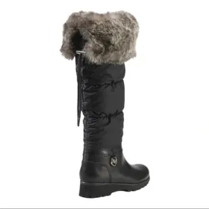 NEW Michael Kors Women's Brandy Snow Boot Tall Leather Boots  Faux Fur 10 Bronze