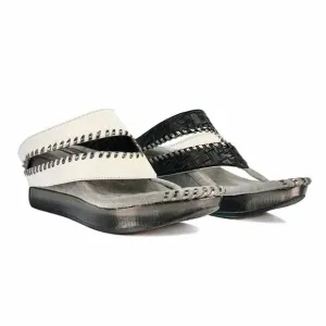 NEW MODZORI tita reversible sandal in white/black