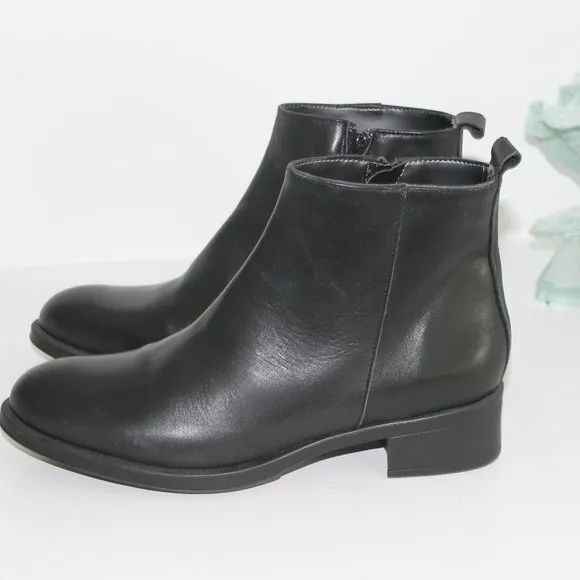 NEW Narf Genuine Leather Ankle Black Boots Womens Sz 37 / 6.5 made in Spain