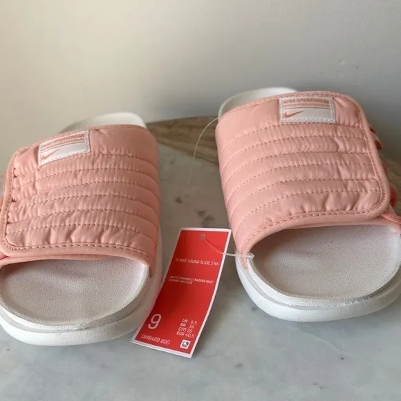 New! Nike Asuna Slide 2 NA White and Pink slides sandals slides size 9