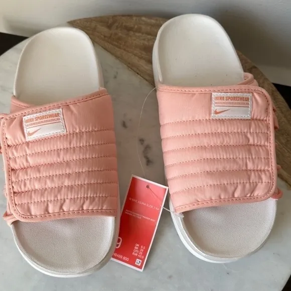 New! Nike Asuna Slide 2 NA White and Pink slides sandals slides size 9