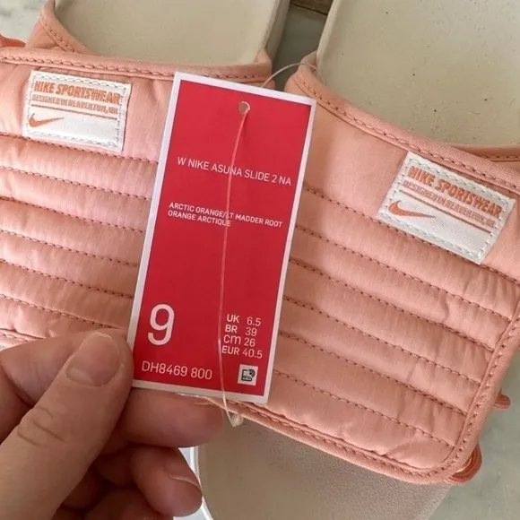 New! Nike Asuna Slide 2 NA White and Pink slides sandals slides size 9
