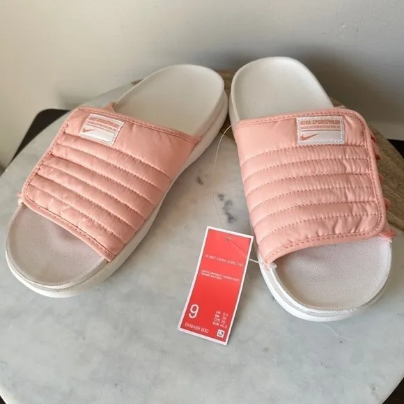 New! Nike Asuna Slide 2 NA White and Pink slides sandals slides size 9