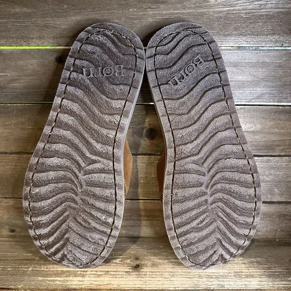 New NWOB Mens‎ Born Bermuda Brown Suede Comfort Flip Flops Sandals Size 12 M
