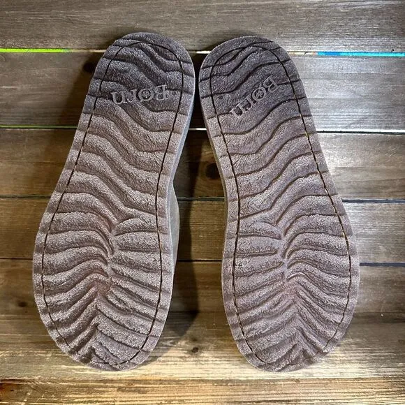 New NWOB Mens Born Bermuda Gray Suede Comfort Flip Flops Sandals Size 11‎ M