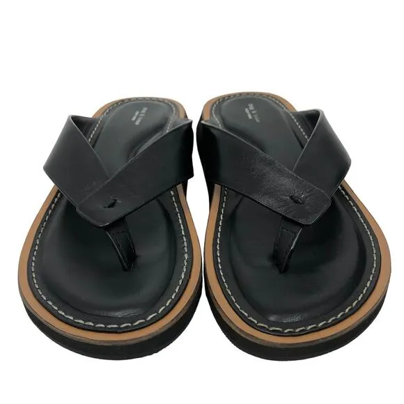 NEW Rag &amp; Bone Parker Thong Sandals Womens 5 EU 35 Leather Flip Flops Black