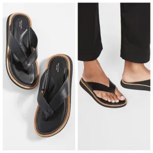 NEW Rag &amp; Bone Parker Thong Sandals Womens 5 EU 35 Leather Flip Flops Black