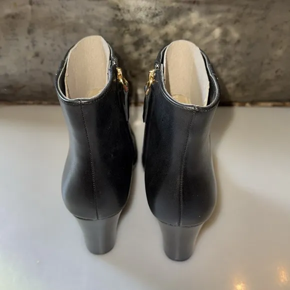 NEW Ralph Lauren Black Wedge Ankle Boot In Size 6