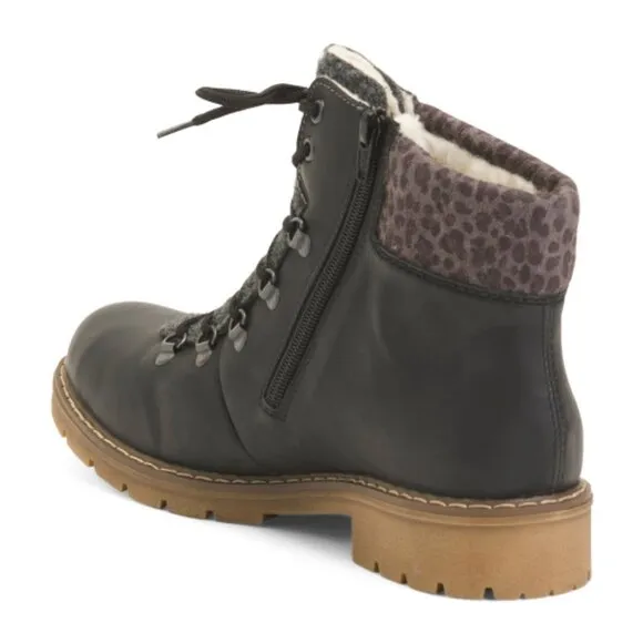 NEW RIEKER Lace Up Comfort Boots black for women 462mn
