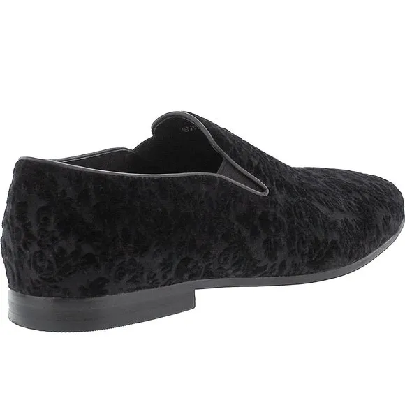 NEW Robert Graham Sonoma Velvet Loafer! 8  Black Venetian Embossed Skulls Floral