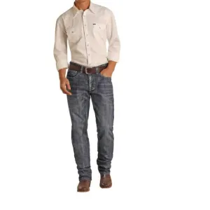 NEW ROCK &amp; ROLL DENIM double barrel relaxed stackable boot jean in medium vintag