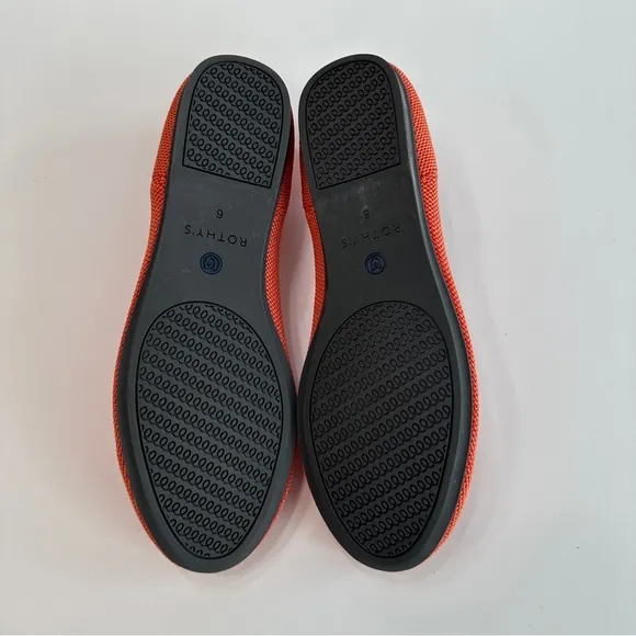 NEW Rothy's The Flat in Persimmon Marina Heel Stripe - Size 6
