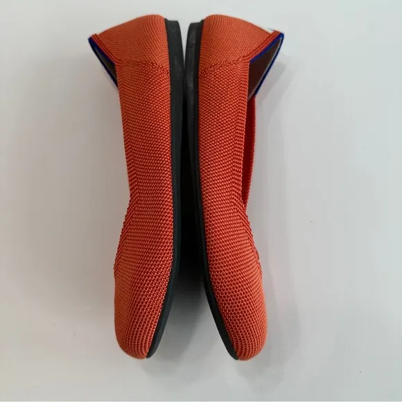 NEW Rothy's The Flat in Persimmon Marina Heel Stripe - Size 6