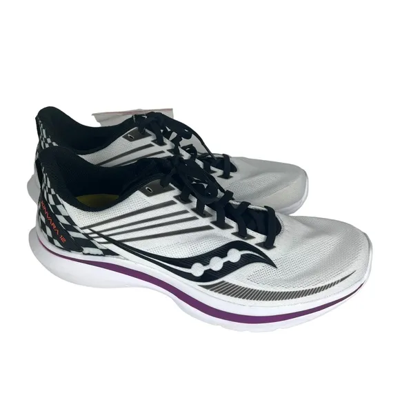 New SAUCONY Kinvara 12 Women's Size 11 Running Shoes Reverie Black White
