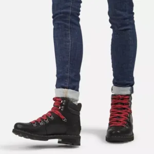 NEW Sorel Boots Women’s Lennox Hiker Boot Waterproof Black Red Laces 8.5