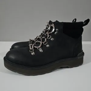 NEW Sorel Hi Line Hiker Ankle Bootie Waterproof Lace Up Black Leather 9.5