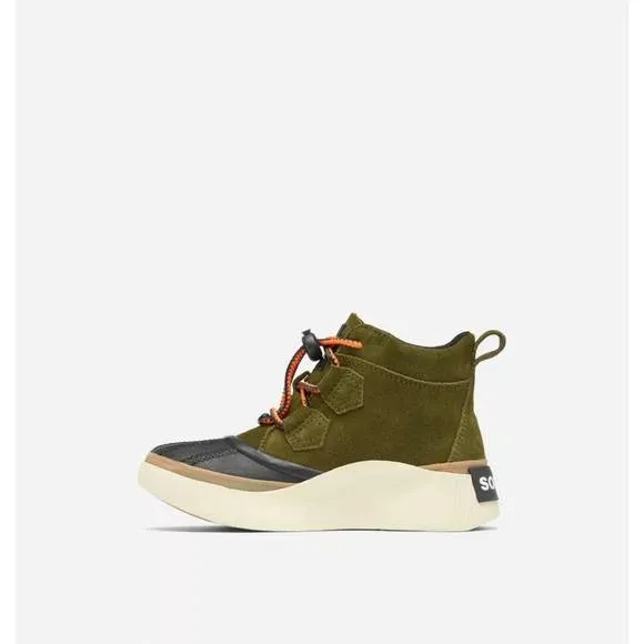 NEW SOREL kid's out n about iv boots in utility green / black