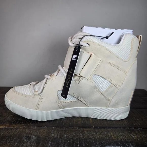 NEW Sorel Out 'N About Sport Wedge Womens Size 8.5 Waterproof Boots Chalk Nova
