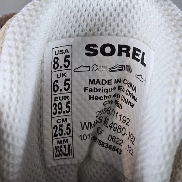 NEW Sorel Out 'N About Sport Wedge Womens Size 8.5 Waterproof Boots Chalk Nova