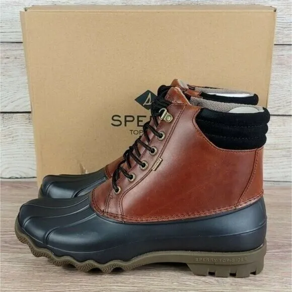 NEW Sperry Avenue Waterproof Duck Boots‎ Men's Size 9 Rain Thermal Winter Fleece
