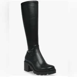NEW Steve Madden Women's Black Boots Vegan Leather Size 8 Festival Ready