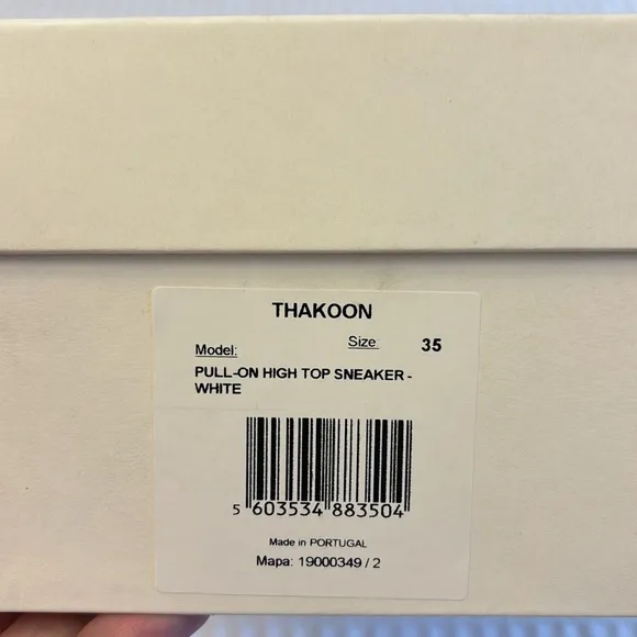 NEW! THAKOON 35/5 White Pull-On High Top Designer Sneakers Athletic Casual Shoes