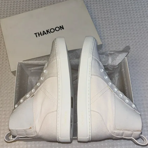 NEW! THAKOON 37/7 White Pull-On High Top Designer Sneakers Athletic Casual Shoes