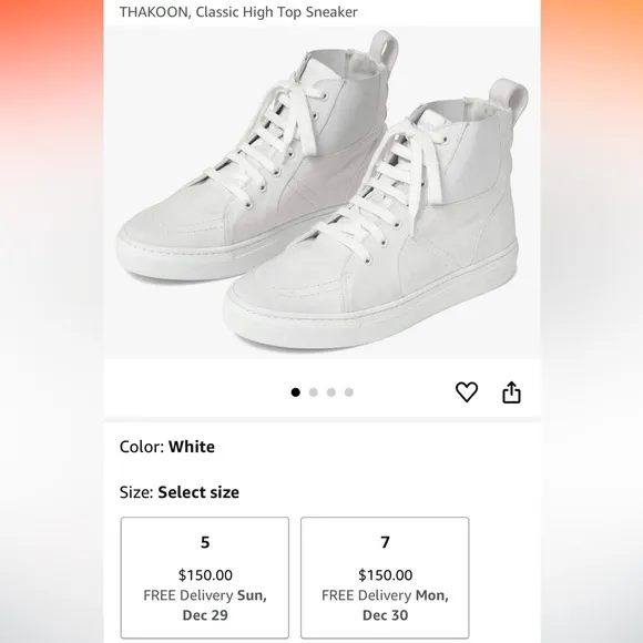 NEW! THAKOON 37/7 White Pull-On High Top Designer Sneakers Athletic Casual Shoes