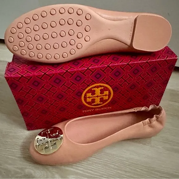 New Tory Birch Claire leather ballet flat shoes size 8