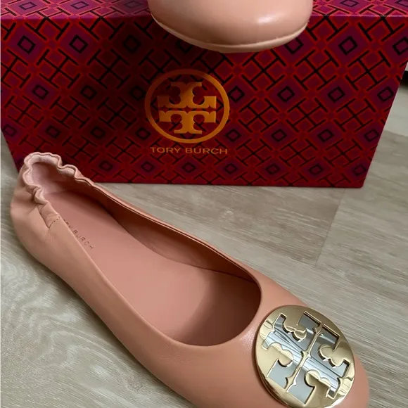 New Tory Birch Claire leather ballet flat shoes size 8