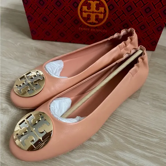 New Tory Birch Claire leather ballet flat shoes size 8