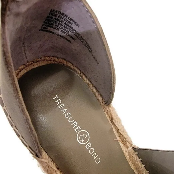 New- TREASURE &amp;  BOND Gray Platform &quot;Sannibel&quot; Wedge Sandals Sz 9. 5