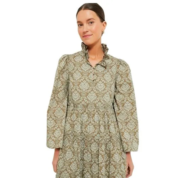 New Tuckernuck Hyacinth House Moss Printed Floral Mini Dress Cotton XS 1459-ZZ