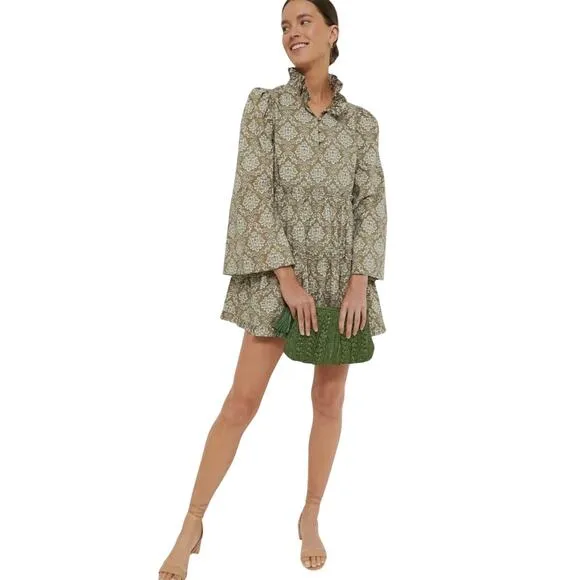 New Tuckernuck Hyacinth House Moss Printed Floral Mini Dress Cotton XS 1459-ZZ