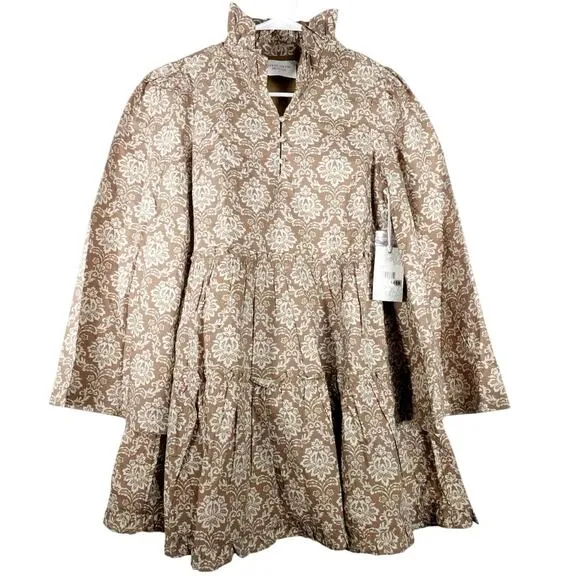 New Tuckernuck Hyacinth House Moss Printed Floral Mini Dress Cotton XS 1459-ZZ