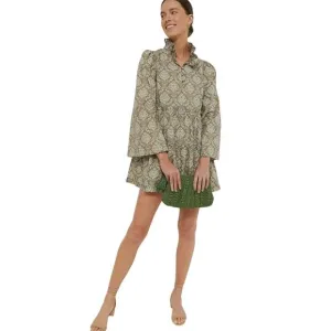 New Tuckernuck Hyacinth House Moss Printed Floral Mini Dress Cotton XS 1459-ZZ