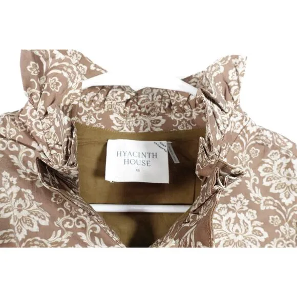 New Tuckernuck Hyacinth House Moss Printed Floral Mini Dress Cotton XS 1459-ZZ
