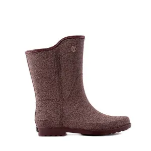 NEW ULAN fabric touch rain boots in brown