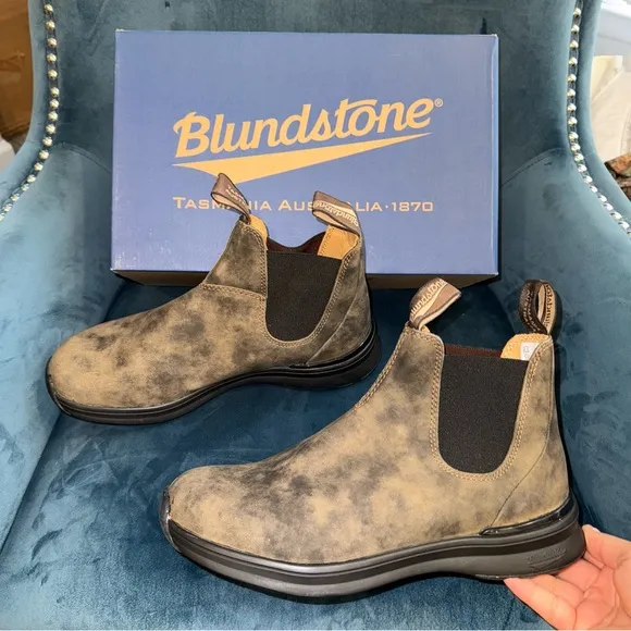New US Size 9 Blundstone Elastic Sided Chelsea Boots Rustic Brown #2144