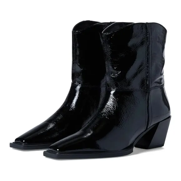 New! Vagabond Alina Patent Leather Ankle Cowboy Boots