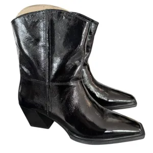 New! Vagabond Alina Patent Leather Ankle Cowboy Boots