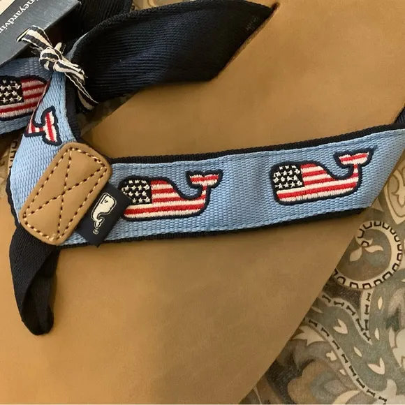 New Vineyard Vines Leather Flip Flops Men’s Sz 13