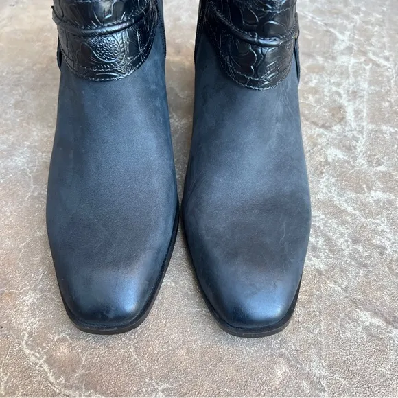 NEW Vionic Carnelian Black Leather Comfort Western Boot Bootie Sz 9